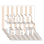 Vertical Stripes - White and Almond Brown You Did It 3D Greeting Card (7x5)