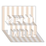 Vertical Stripes - White and Almond Brown Get Well 3D Greeting Card (7x5)