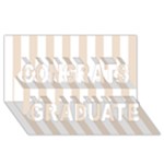 Vertical Stripes - White and Almond Brown Congrats Graduate 3D Greeting Card (8x4)