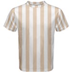 Vertical Stripes - White and Pastel Brown Men s Cotton Tee