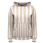 Vertical Stripes - White and Pastel Brown Women s Pullover Hoodie