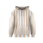 Vertical Stripes - White and Pastel Brown Kid s Zipper Hoodie