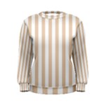 Vertical Stripes - White and Pastel Brown Women s Sweatshirt