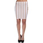 Vertical Stripes - White and Pastel Brown Bodycon Skirt