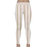 Vertical Stripes - White and Pastel Brown Yoga Leggings