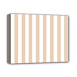 Vertical Stripes - White and Pastel Brown Deluxe Canvas 14  x 11  (Stretched)