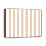 Vertical Stripes - White and Pastel Brown Deluxe Canvas 16  x 12  (Stretched)