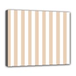 Vertical Stripes - White and Pastel Brown Deluxe Canvas 24  x 20  (Stretched)