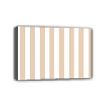 Vertical Stripes - White and Pastel Brown Mini Canvas 6  x 4  (Stretched)