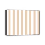Vertical Stripes - White and Pastel Brown Mini Canvas 7  x 5  (Stretched)