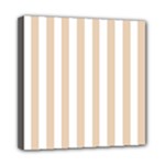 Vertical Stripes - White and Pastel Brown Mini Canvas 8  x 8  (Stretched)