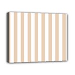 Vertical Stripes - White and Pastel Brown Canvas 10  x 8  (Stretched)