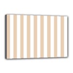 Vertical Stripes - White and Pastel Brown Canvas 18  x 12  (Stretched)