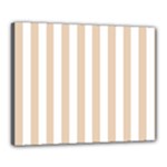 Vertical Stripes - White and Pastel Brown Canvas 20  x 16  (Stretched)