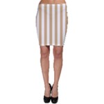Vertical Stripes - White and Tan Brown Bodycon Skirt