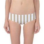 Vertical Stripes - White and Tan Brown Classic Bikini Bottoms