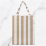 Vertical Stripes - White and Tan Brown Classic Tote Bag