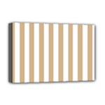 Vertical Stripes - White and Tan Brown Deluxe Canvas 18  x 12  (Stretched)