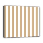 Vertical Stripes - White and Tan Brown Deluxe Canvas 24  x 20  (Stretched)