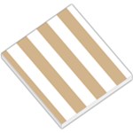 Vertical Stripes - White and Tan Brown Small Memo Pads