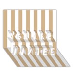 Vertical Stripes - White and Tan Brown YOU ARE INVITED 3D Greeting Card (7x5)