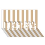 Vertical Stripes - White and Tan Brown BEST SIS 3D Greeting Card (8x4)