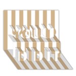 Vertical Stripes - White and Tan Brown You Did It 3D Greeting Card (7x5)
