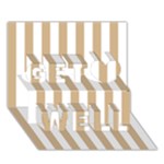 Vertical Stripes - White and Tan Brown Get Well 3D Greeting Card (7x5)