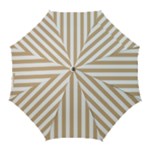 Vertical Stripes - White and Tan Brown Golf Umbrella