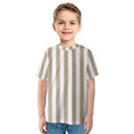 Vertical Stripes - White and Khaki Brown Kid s Sport Mesh Tee