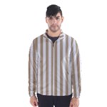 Vertical Stripes - White and Khaki Brown Wind Breaker (Men)