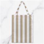 Vertical Stripes - White and Khaki Brown Classic Tote Bag