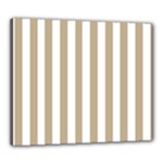 Vertical Stripes - White and Khaki Brown Canvas 24  x 20  (Stretched)