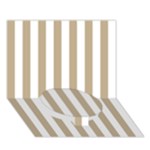 Vertical Stripes - White and Khaki Brown Circle Bottom 3D Greeting Card (7x5)