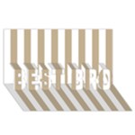 Vertical Stripes - White and Khaki Brown BEST BRO 3D Greeting Card (8x4)