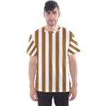 Vertical Stripes - White and Golden Brown Men s Sport Mesh Tee