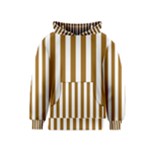 Vertical Stripes - White and Golden Brown Kid s Pullover Hoodie
