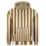 Vertical Stripes - White and Golden Brown Men s Zipper Hoodie