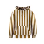 Vertical Stripes - White and Golden Brown Kid s Zipper Hoodie