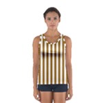 Vertical Stripes - White and Golden Brown Women s Sport Tank Top