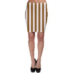 Vertical Stripes - White and Golden Brown Bodycon Skirt
