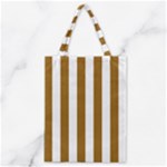Vertical Stripes - White and Golden Brown Classic Tote Bag