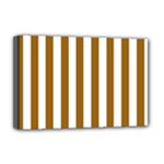 Vertical Stripes - White and Golden Brown Deluxe Canvas 18  x 12  (Stretched)