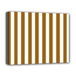 Vertical Stripes - White and Golden Brown Deluxe Canvas 20  x 16  (Stretched)
