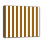 Vertical Stripes - White and Golden Brown Deluxe Canvas 24  x 20  (Stretched)