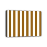 Vertical Stripes - White and Golden Brown Mini Canvas 7  x 5  (Stretched)