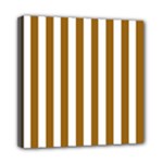 Vertical Stripes - White and Golden Brown Mini Canvas 8  x 8  (Stretched)