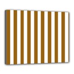 Vertical Stripes - White and Golden Brown Canvas 20  x 16  (Stretched)