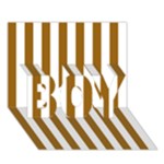 Vertical Stripes - White and Golden Brown BOY 3D Greeting Card (7x5)
