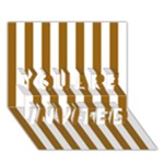 Vertical Stripes - White and Golden Brown YOU ARE INVITED 3D Greeting Card (7x5)
